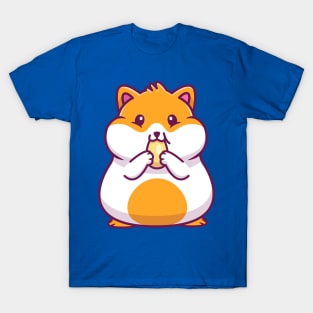 Cute Hamster Eating Sunflower Seed Cartoon (2) T-Shirt